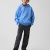 Dětské moderní uniformní kalhoty s volným rovným střihem v khaki barvě
