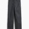 Dětské moderní uniformní kalhoty s volným rovným střihem v khaki barvě