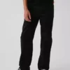 Dětské moderní uniformní kalhoty s volným rovným střihem v khaki barvě