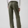 Dětské moderní uniformní kalhoty s volným rovným střihem v khaki barvě