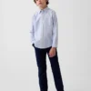 Dětské moderní uniformní kalhoty slim fit v khaki barvě