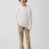 Dětské moderní uniformní kalhoty slim fit v khaki barvě