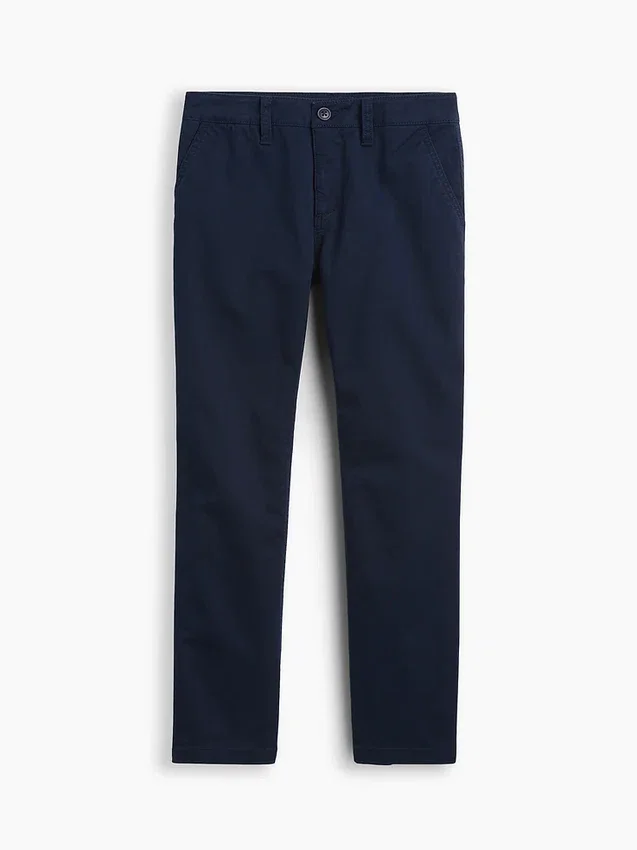 Dětské moderní uniformní kalhoty slim fit v khaki barvě
