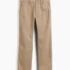 Dětské moderní uniformní kalhoty slim fit v khaki barvě