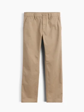 Dětské moderní uniformní kalhoty slim fit v khaki barvě