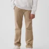Dětské moderní uniformní kalhoty slim fit v khaki barvě