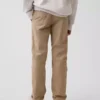 Dětské moderní uniformní kalhoty slim fit v khaki barvě