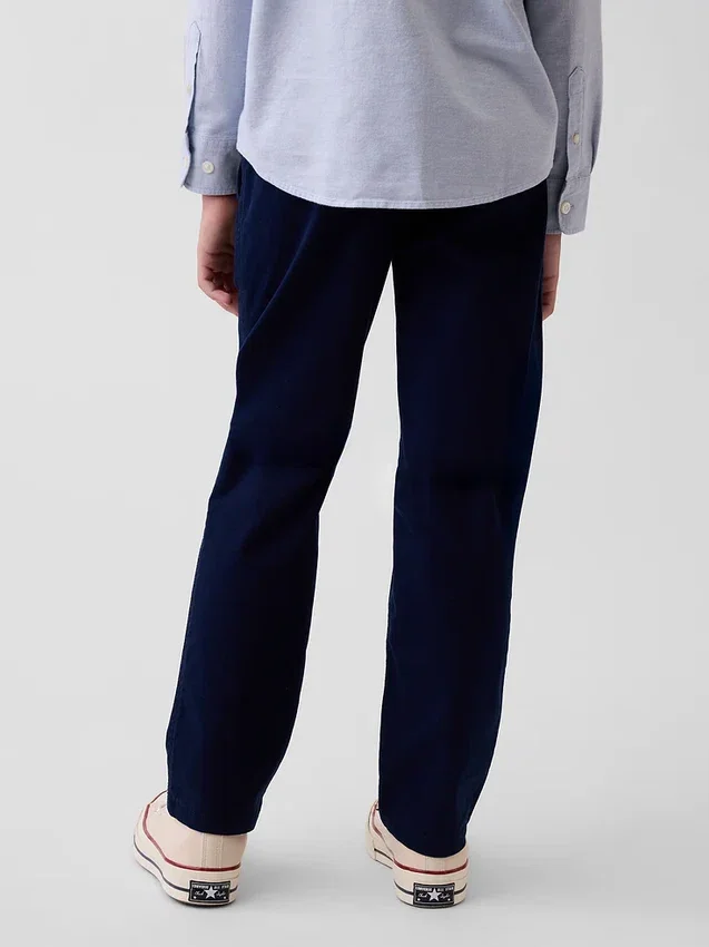 Dětské moderní uniformní kalhoty slim fit v khaki barvě