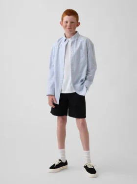 Dětské moderní uniformní šortky v barvě khaki