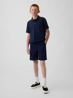 Dětské moderní uniformní šortky v barvě khaki