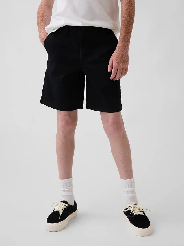 Dětské moderní uniformní šortky v barvě khaki
