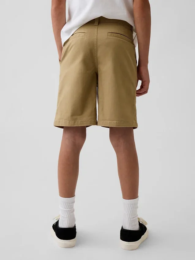 Dětské moderní uniformní šortky v barvě khaki