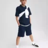 Dětské moderní uniformní šortky v barvě khaki