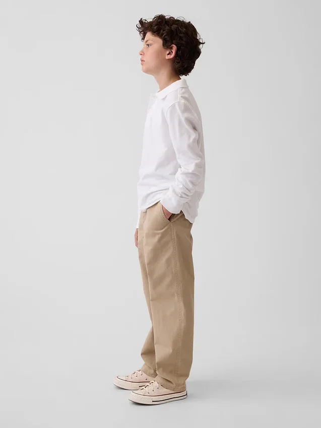 Dětské moderní volné khaki kalhoty