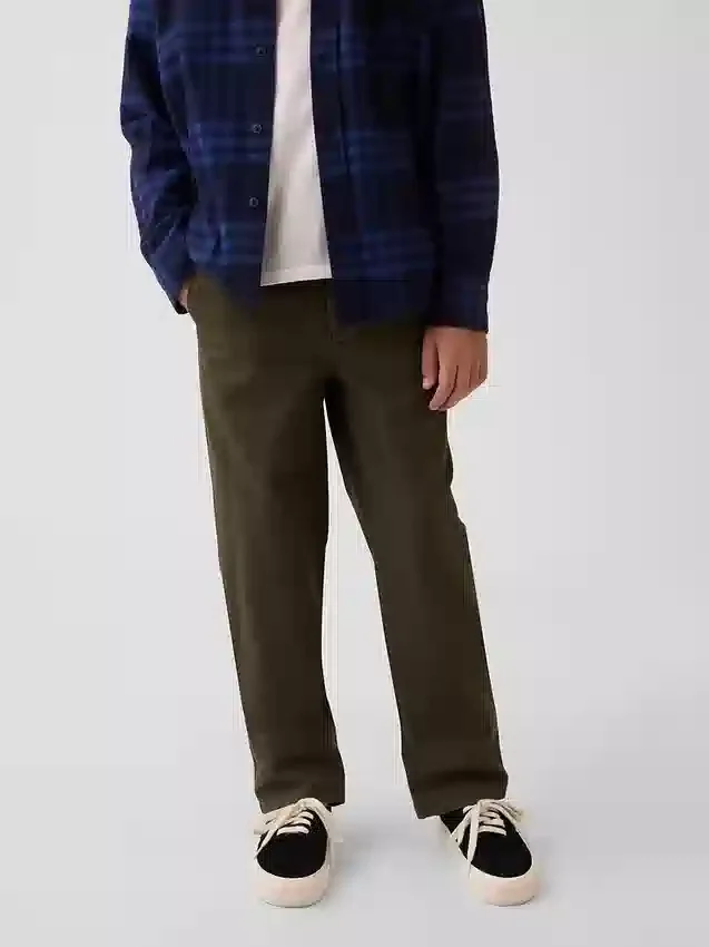 Dětské moderní volné khaki kalhoty