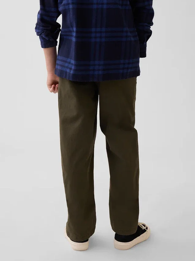 Dětské moderní volné khaki kalhoty