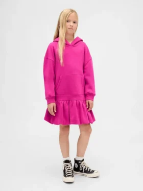 Dětské oversized šaty s kapucí
