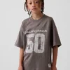 Dětské oversized jersey tričko s potiskem a síťovinou