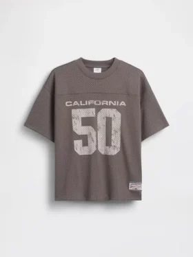 Dětské oversized jersey tričko s potiskem a síťovinou