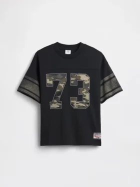 Dětské oversized jersey tričko s potiskem a síťovinou