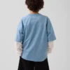 Dětské oversized jersey tričko s potiskem a síťovinou