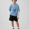 Dětské oversized jersey tričko s potiskem a síťovinou