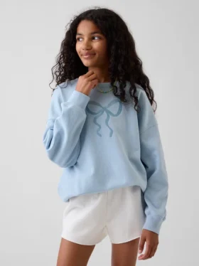 Dětská oversized mikina s potiskem z materiálu Vintagesoft Terry