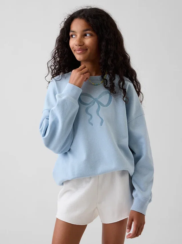 Dětská oversized mikina s potiskem z materiálu Vintagesoft Terry
