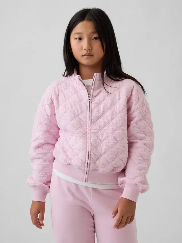 Dětská oversized prošívaná bunda na zip