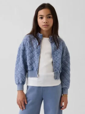 Dětská oversized prošívaná bunda na zip