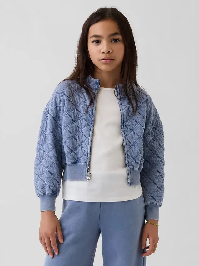 Dětská oversized prošívaná bunda na zip