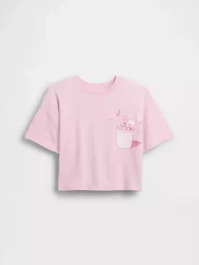 Dětské oversized tričko Hello Kitty s volným střihem