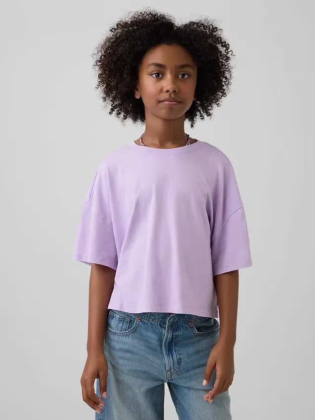 Dětské oversized tričko s hranatým střihem