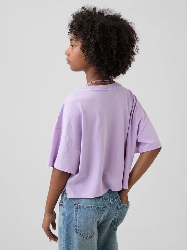 Dětské oversized tričko s hranatým střihem