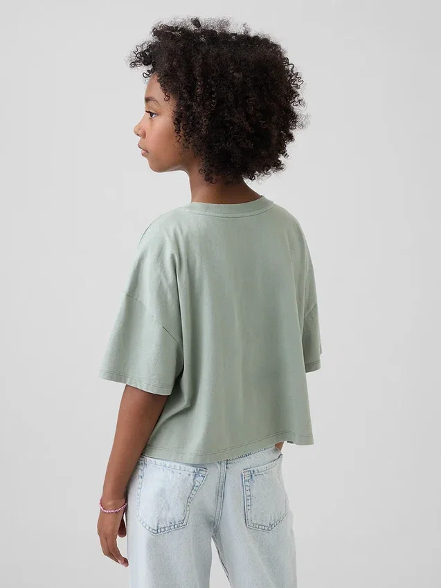 Dětské oversized tričko s hranatým střihem
