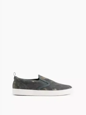 Dětské plátěné slip-on tenisky s kamuflážovým vzorem