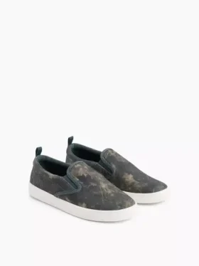 Dětské plátěné slip-on tenisky s kamuflážovým vzorem