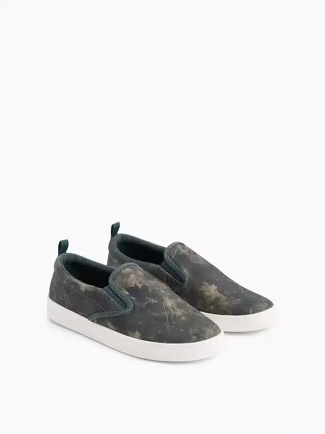 Dětské plátěné slip-on tenisky s kamuflážovým vzorem