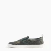 Dětské plátěné slip-on tenisky s kamuflážovým vzorem