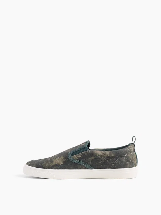 Dětské plátěné slip-on tenisky s kamuflážovým vzorem
