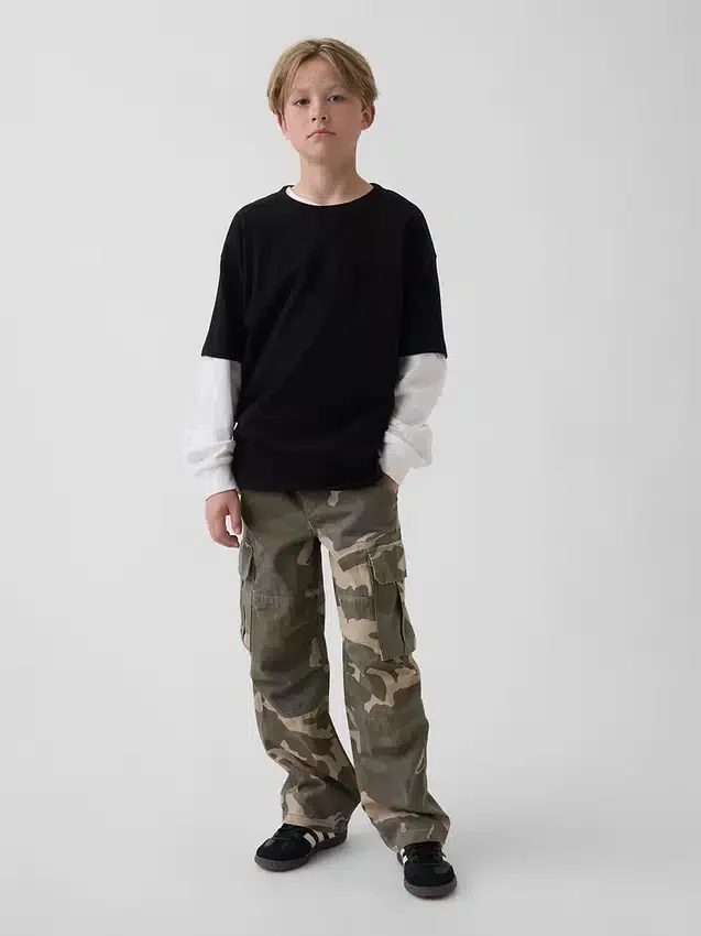 Dětské pohodlné cargo kalhoty