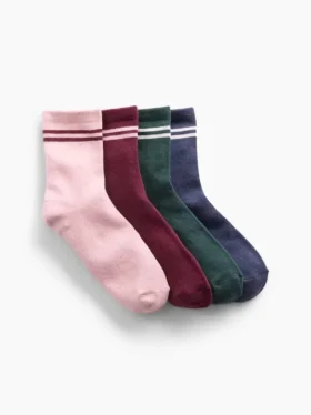 Dětské ponožky s pruhy ve stylu „Varsity“ (balení po 4 kusech)