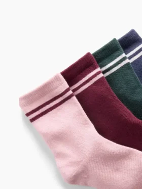 Dětské ponožky s pruhy ve stylu „Varsity“ (balení po 4 kusech)