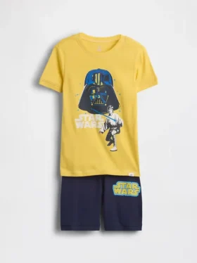 Dětská pyžamová souprava s krátkými šortky ze česané organické bavlny s motivem Star Wars