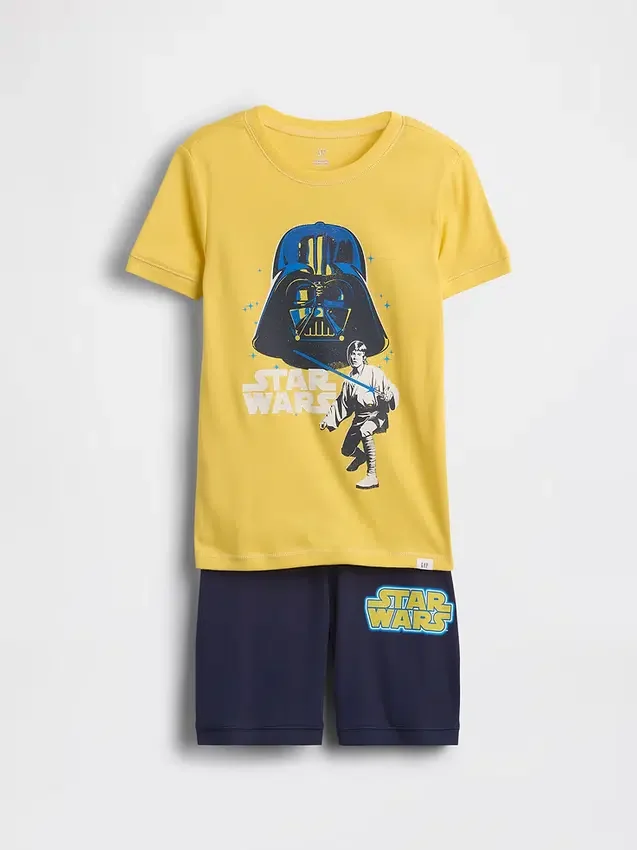 Dětská pyžamová souprava s krátkými šortky ze česané organické bavlny s motivem Star Wars