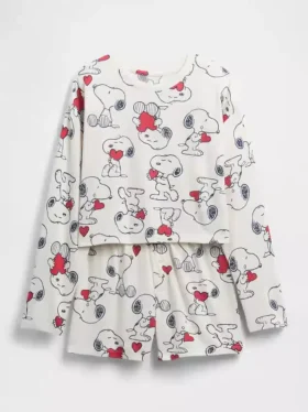 Dětská pyžamová souprava Snoopy z recyklovaného materiálu – šortky