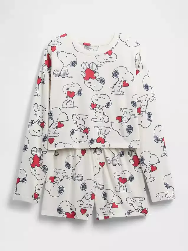 Dětská pyžamová souprava Snoopy z recyklovaného materiálu – šortky