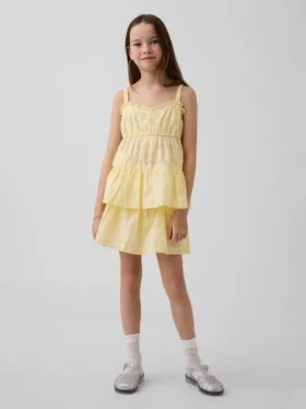 Dětská skort s očky a přeloženým pasem