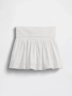 Dětská skort s očky a přeloženým pasem