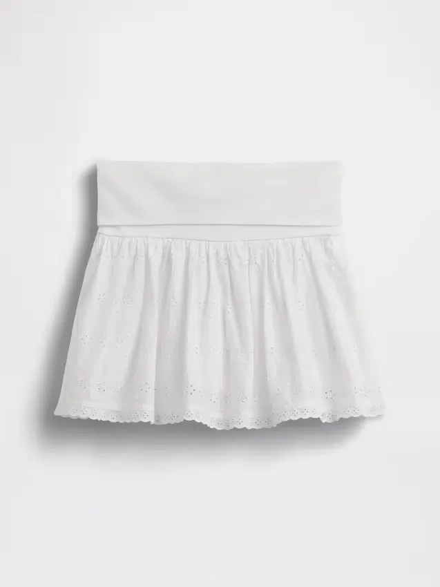 Dětská skort s očky a přeloženým pasem